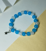 Aqua Crackle Star Bracelet